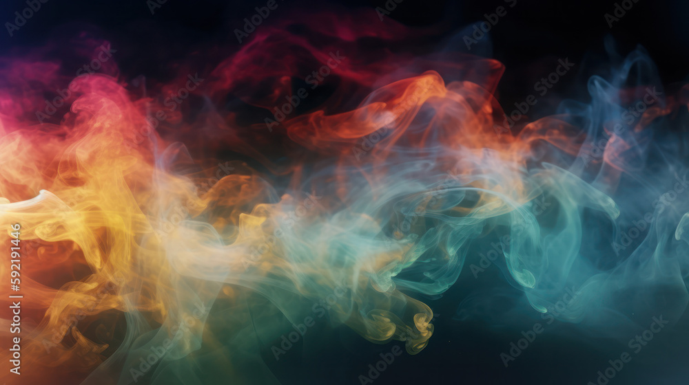 colourful smoke and fog texture background created with Generative AI