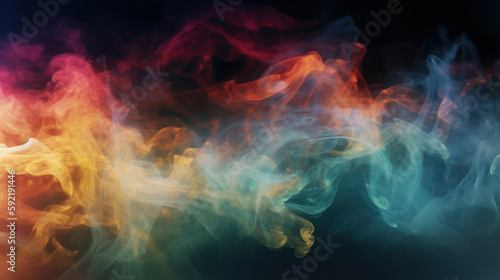 colourful smoke and fog texture background created with Generative AI