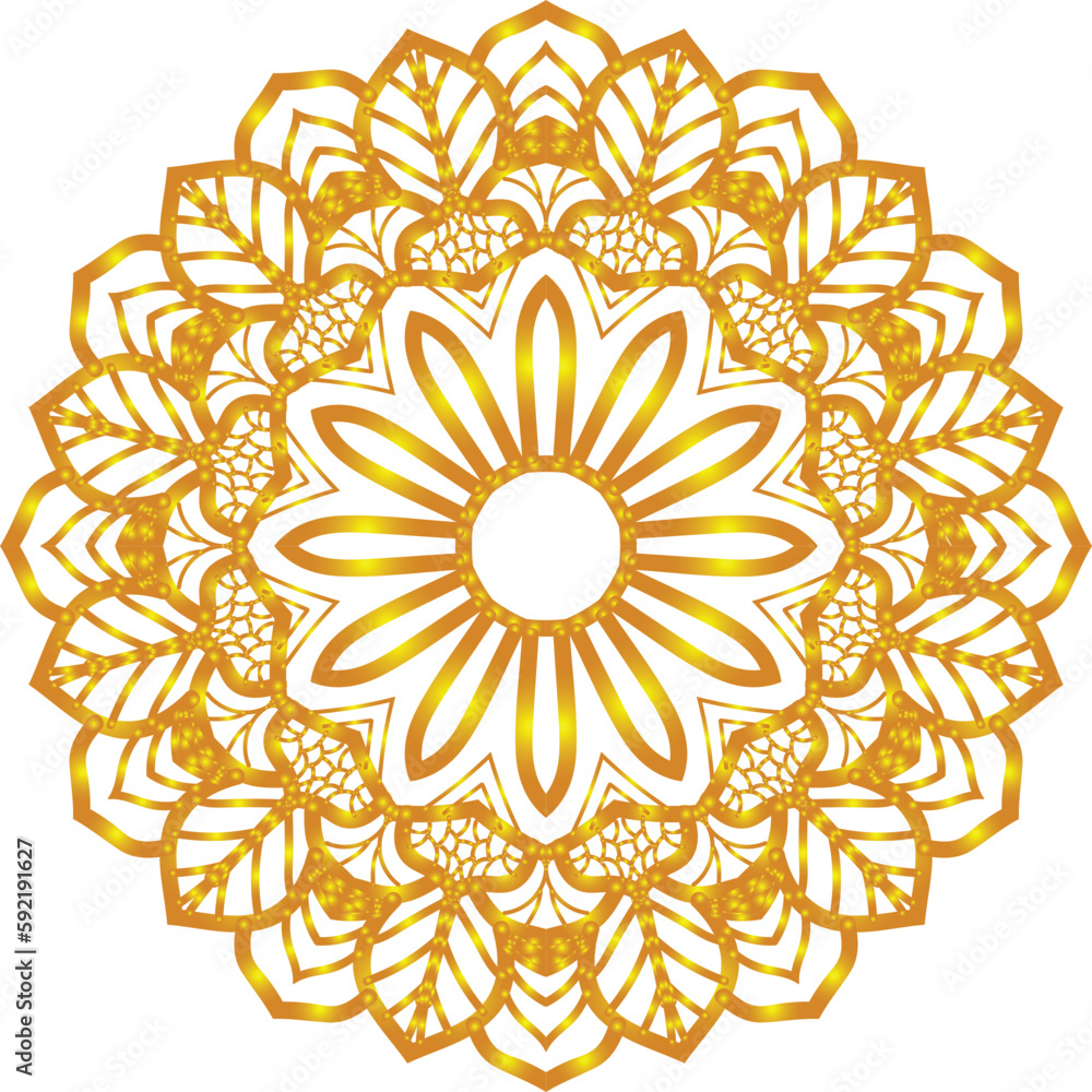 golden spiritual symbol round ornament mandala