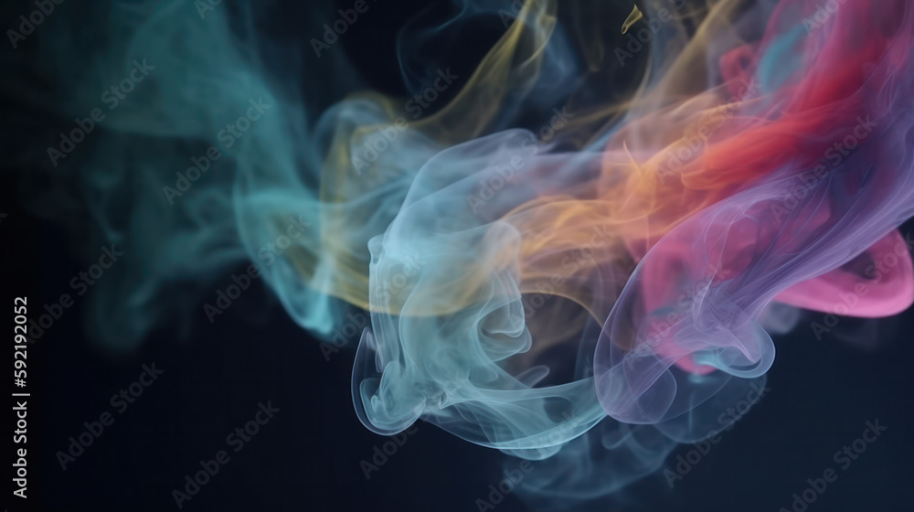 colourful smoke and fog texture background created with Generative AI