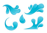 Sprinkle or splash of water, liquid or fluids