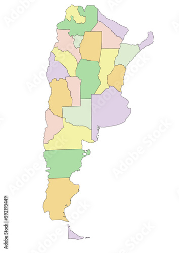 Argentina - Highly detailed editable political map.