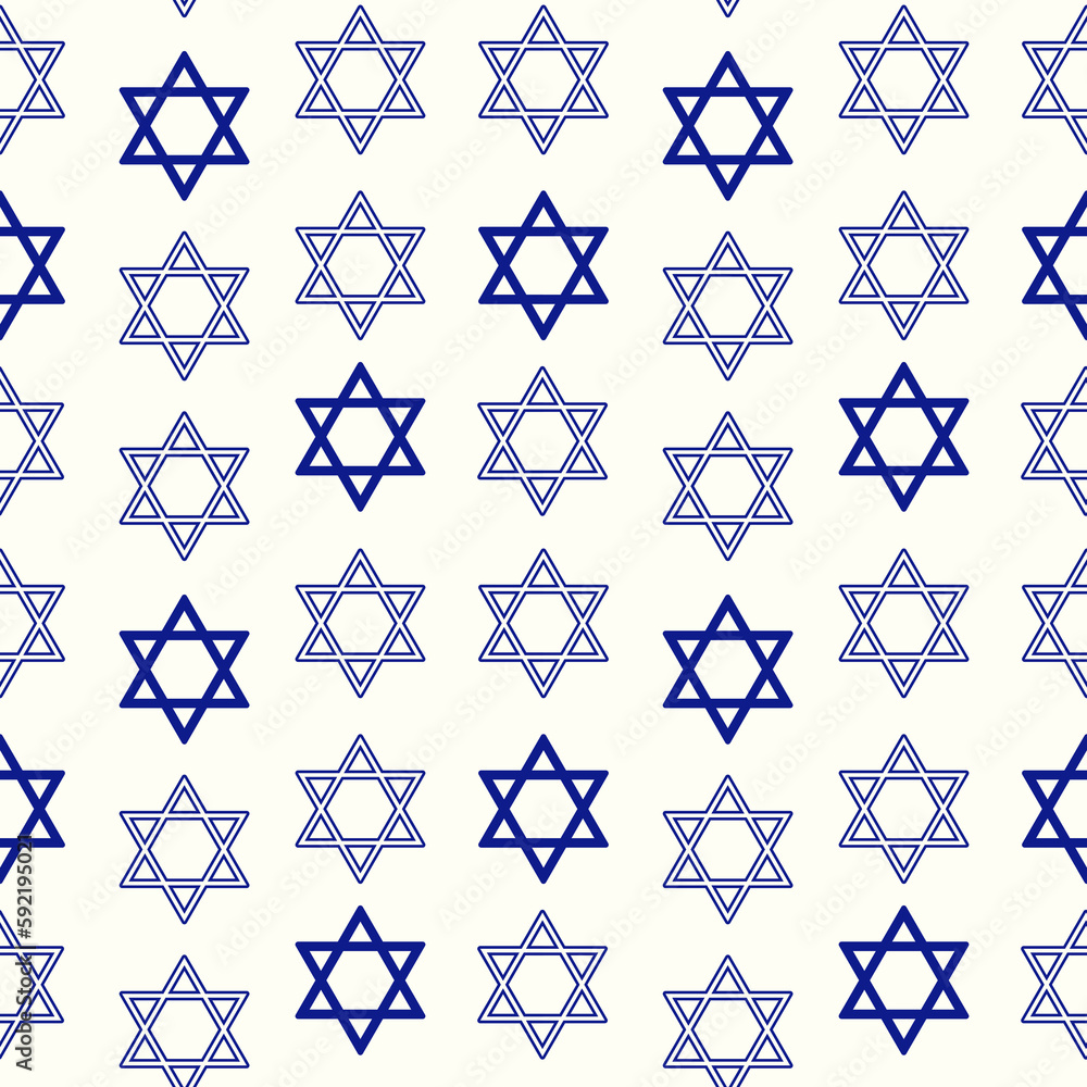 Star of David seamless vector pattern in blue color Star of David seamless vector pattern in blue color