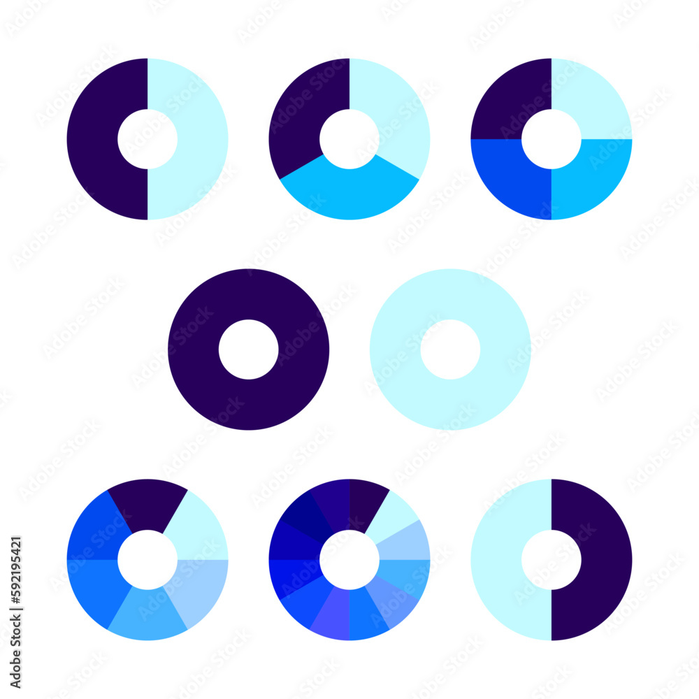 blue circles parts. Vector illustration. blue circles parts. Vector illustration.