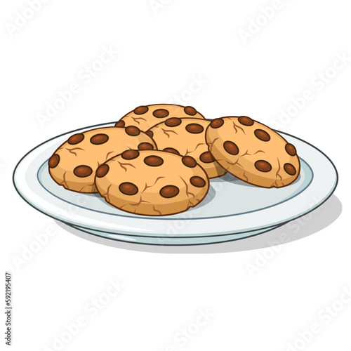 Chocolate cookie vector illustration