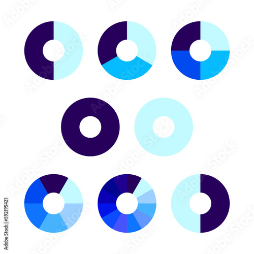blue circles parts. Vector illustration.