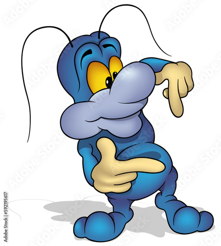 Blue Smiling Beetle with Ye...
