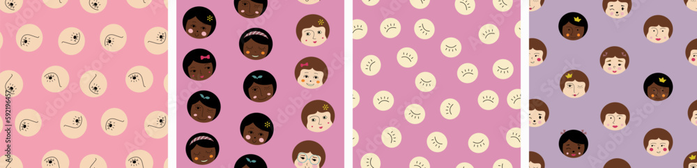 Feminine look, abstract personage, mascot design, funny face, cute icon Feminine look, abstract personage, mascot design, funny face, cute icon