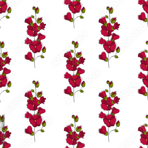 Vector seamless pattern with mallows