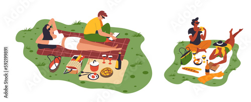 Rest with family and friends on picnic outdoors