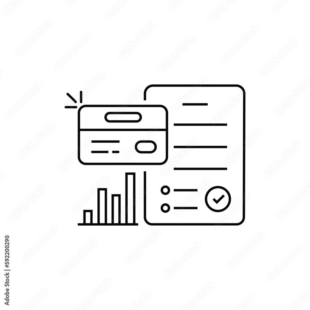 bank accounting for credit story review. concept of approval of loan or pledge or mortgage. outline trend modern graphic stroke design doc paper or policy brief logo element for web isolated on white bank accounting for credit story review. concept of approval of loan or pledge or mortgage. outline trend modern graphic stroke design doc paper or policy brief logo element for web isolated on white