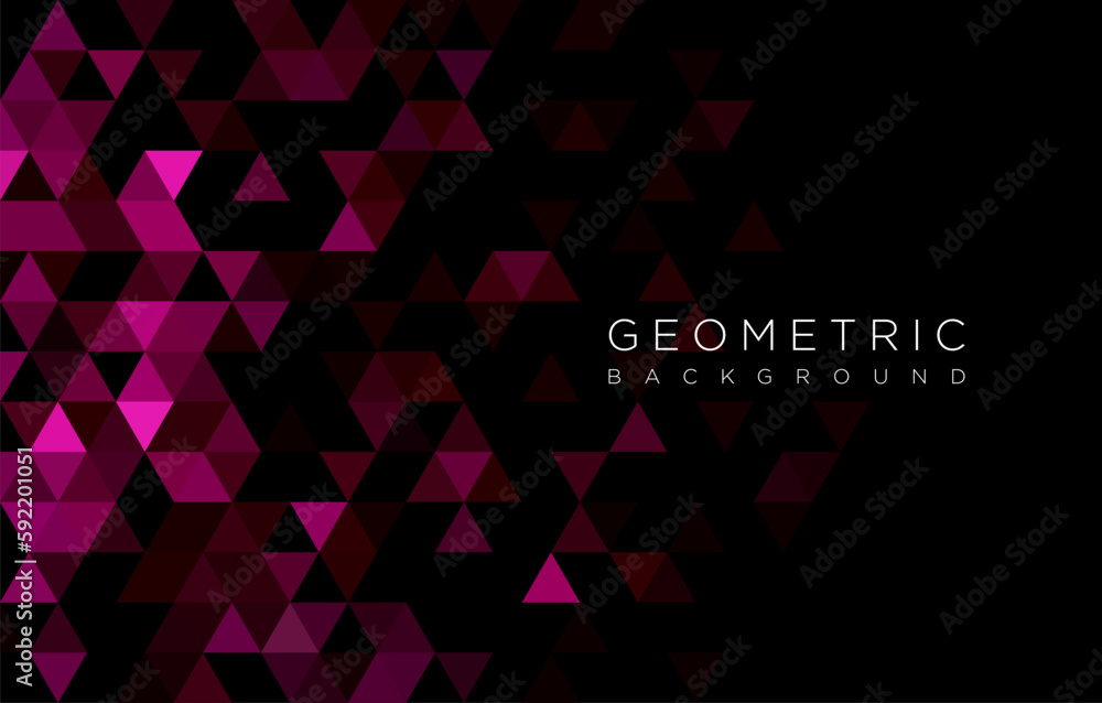 Fototapeta premium Abstract geometric background with magenta triangle shapes