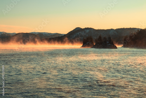 morning mist on the water photo