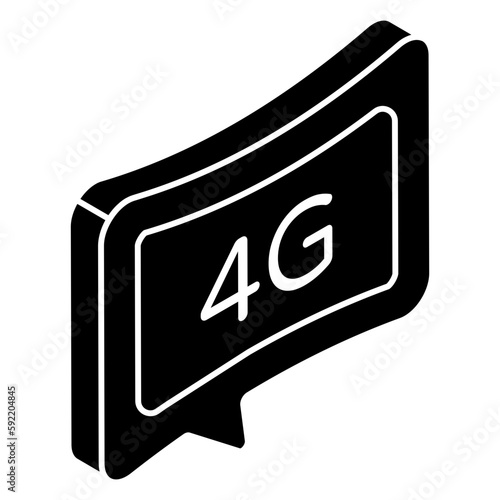 A flat design icon of 4g network 