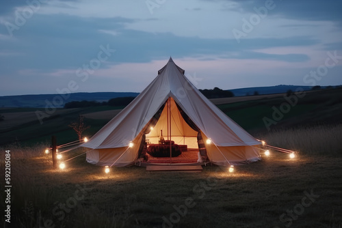 Wallpaper Mural Glamping, tent, generative ai Torontodigital.ca