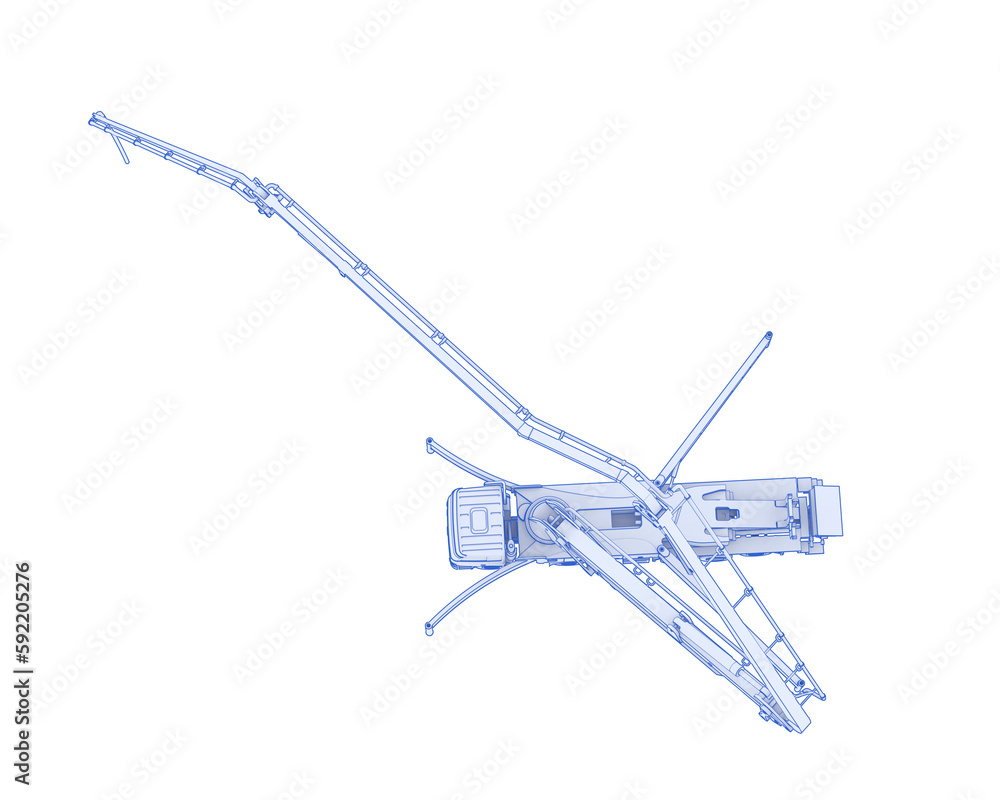 Concrete truck isolated on transparent background. 3d rendering - illustration