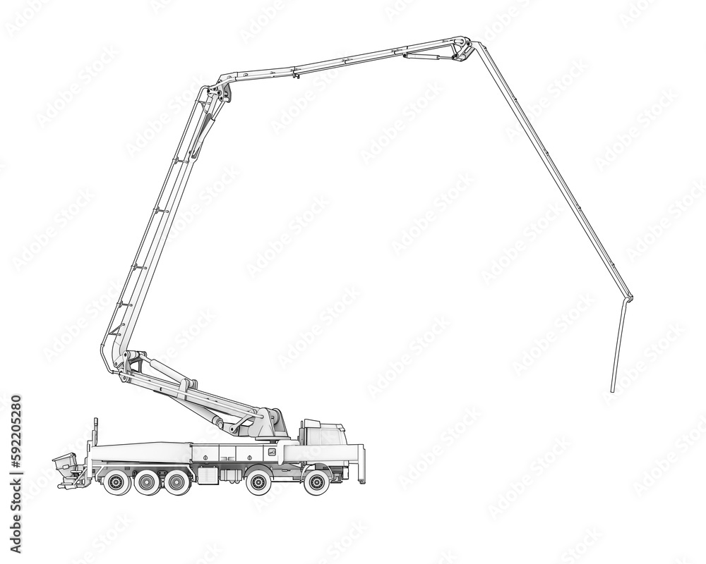 Fototapeta premium Concrete truck isolated on transparent background. 3d rendering - illustration