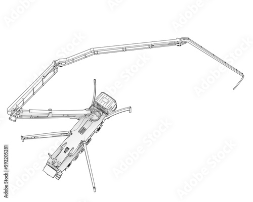 Fototapeta Naklejka Na Ścianę i Meble -  Concrete truck isolated on transparent background. 3d rendering - illustration