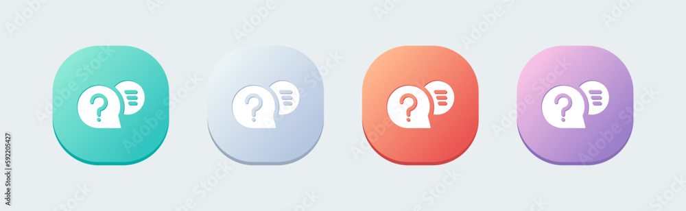 Question solid icon in flat design style. Help signs vector illustration. Question solid icon in flat design style. Help signs vector illustration.