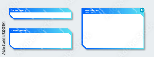 Futuristic lower third and pop up illustration. Video overlay element.