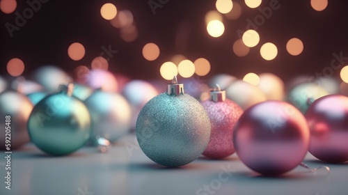 Christmas background. Decorated Christmas ball background. generative ai