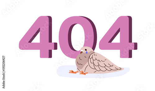 404 page not found error, funny creative humor design, access failure, technical loading problem. Website mistake, unavailable web-site. Flat graphic vector illustration isolated on white background