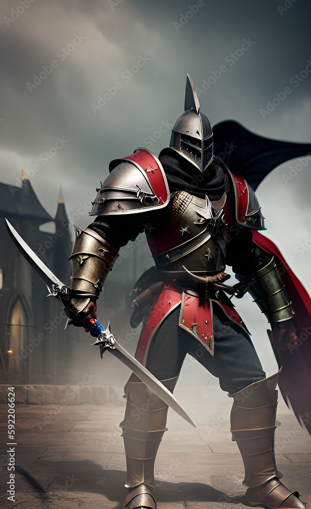 Naklejka premium demonic knight
