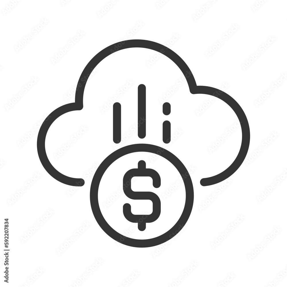 Cloud payment pixel perfect linear icon. E-payment adoption. Financial transactions via Internet. Thin line illustration. Contour symbol. Vector outline drawing. Editable stroke. Arial font used Cloud payment pixel perfect linear icon. E-payment adoption. Financial transactions via Internet. Thin line illustration. Contour symbol. Vector outline drawing. Editable stroke. Arial font used