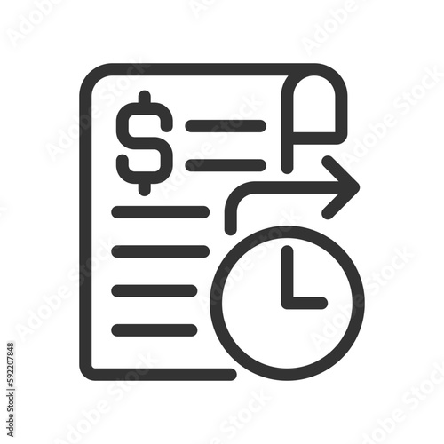 Standing order pixel perfect linear icon. Regular payment. Bank account. Standing instruction. Thin line illustration. Contour symbol. Vector outline drawing. Editable stroke. Arial font used