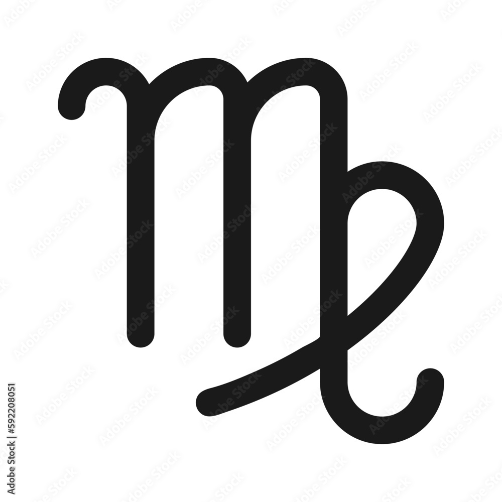Virgo pixel perfect minimalistic linear icon. Earth sign. Astrological maiden. Horoscope personality. Thin line illustration. Contour symbol. Vector outline drawing. Editable stroke. Arial font used Virgo pixel perfect minimalistic linear icon. Earth sign. Astrological maiden. Horoscope personality. Thin line illustration. Contour symbol. Vector outline drawing. Editable stroke. Arial font used