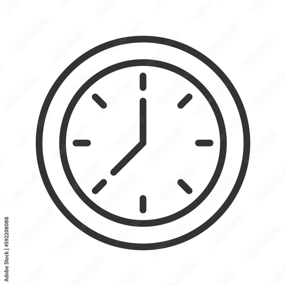 Clock face pixel perfect linear icon. Displaying time. Showing hours and minutes. Timekeeping tool. Thin line illustration. Contour symbol. Vector outline drawing. Editable stroke. Arial font used Clock face pixel perfect linear icon. Displaying time. Showing hours and minutes. Timekeeping tool. Thin line illustration. Contour symbol. Vector outline drawing. Editable stroke. Arial font used