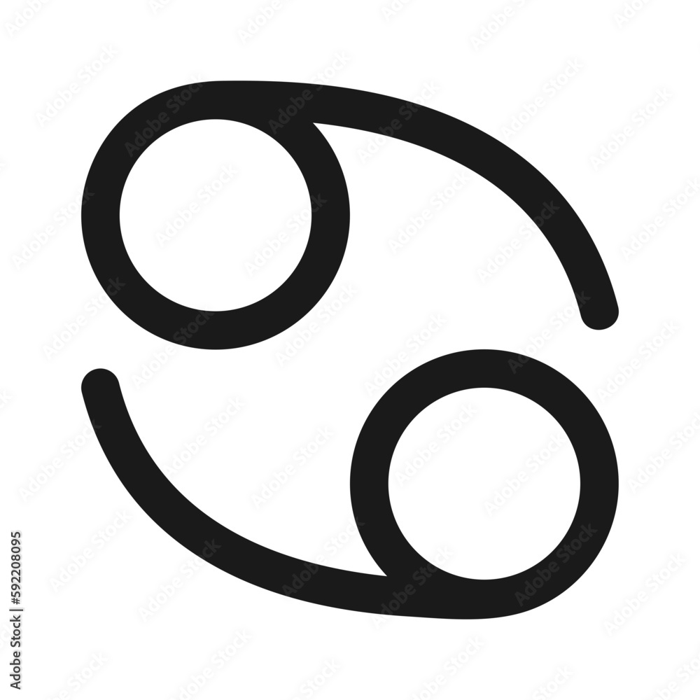 Cancer pixel perfect minimalistic linear icon. Water zodiac element crab. Astrological personality. Thin line illustration. Contour symbol. Vector outline drawing. Editable stroke. Arial font used Cancer pixel perfect minimalistic linear icon. Water zodiac element crab. Astrological personality. Thin line illustration. Contour symbol. Vector outline drawing. Editable stroke. Arial font used