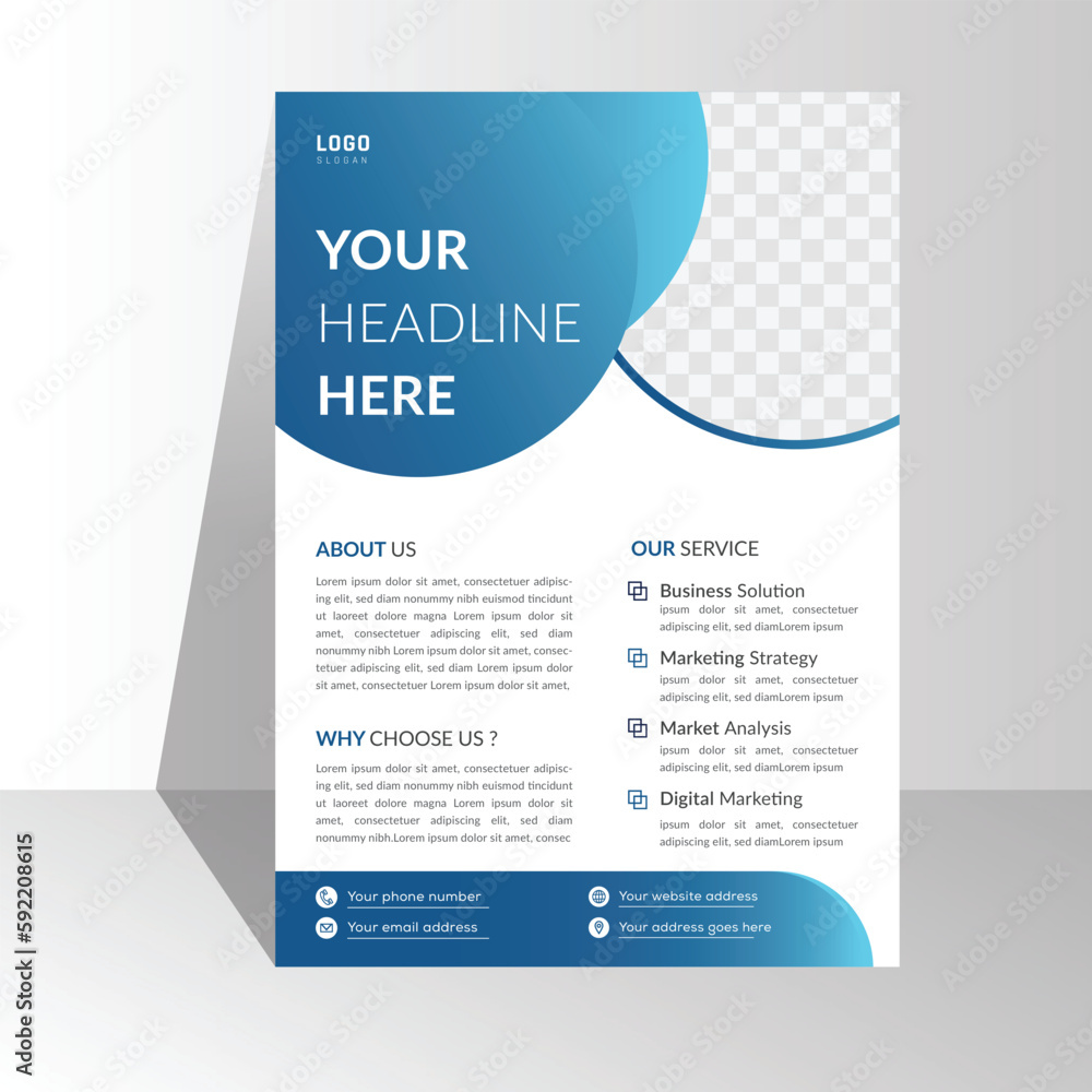 Modern A4 corporate creative clean business flyer design template layout for advertising and promotion growth. vector white background color circle design flyer template. unique image flyer inspire Modern A4 corporate creative clean business flyer design template layout for advertising and promotion growth. vector white background color circle design flyer template. unique image flyer inspire