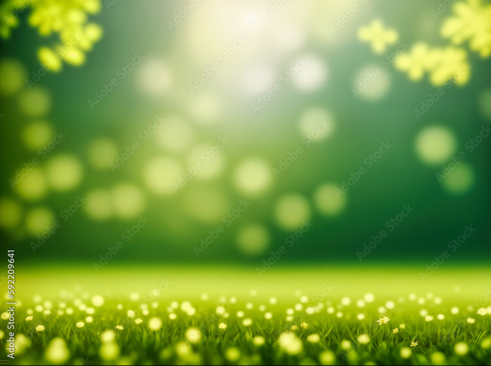 Obraz premium Green blurred background and sunlight