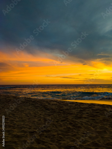 Beautiful tropical landscape on the ocean. Photography for tourism background, design and advertising.