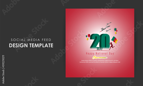 Wallpaper Mural Vector illustration of Cameroon National Day social media story feed mockup template Torontodigital.ca