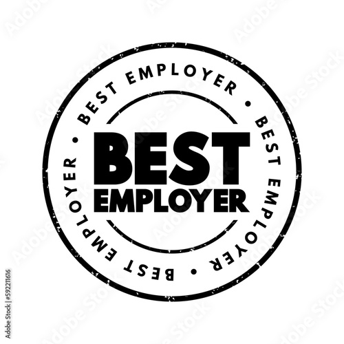 Best Employer text stamp, concept background