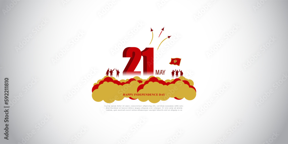 Fototapeta premium vector illustration for happy independence day - Montenegro social media story feed mockup template post