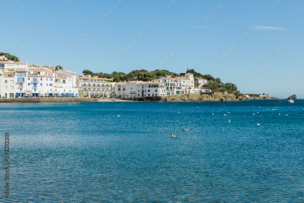Landscape of Cadaques, with the Mediterranean sea