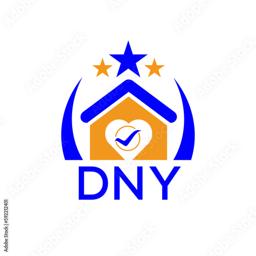 DNY House logo. KJG Letter logo and icon. Blue vector image on white background. KJG house Monogram home logo picture design and best business icon. 
