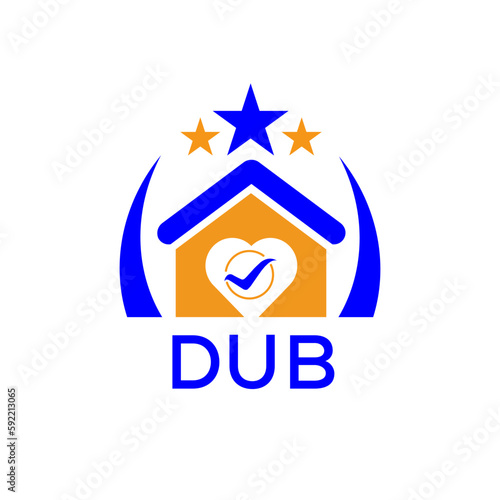 DUB House logo. KJG Letter logo and icon. Blue vector image on white background. KJG house Monogram home logo picture design and best business icon. 
