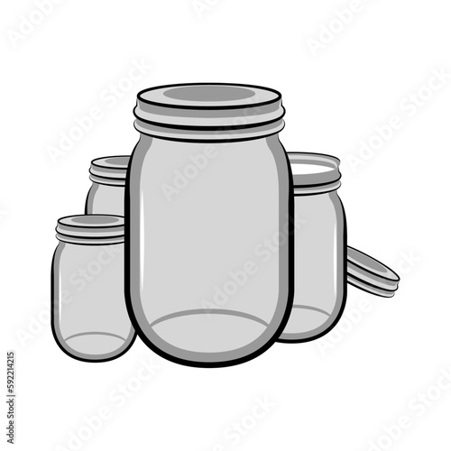 Glass Container Jar with Lid Vector Illustration