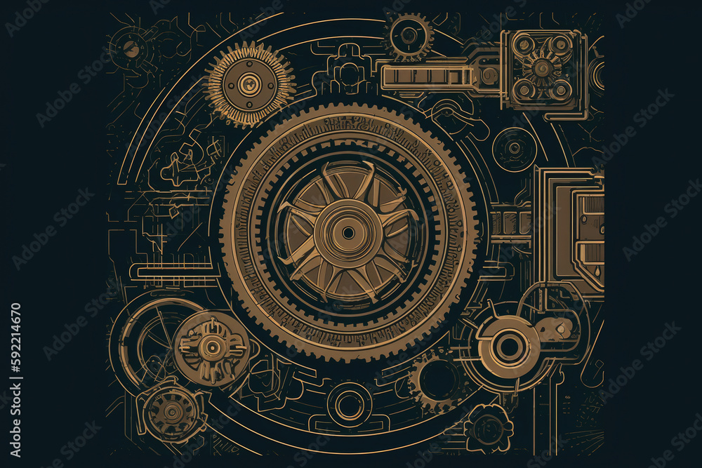 mechanical engineering design, with a focus on precision and attention to detail. using simple geometric shapes, thin lines, and a limited color palette to achieve a 2D minimalist flat illustration mechanical engineering design, with a focus on precision and attention to detail. using simple geometric shapes, thin lines, and a limited color palette to achieve a 2D minimalist flat illustration