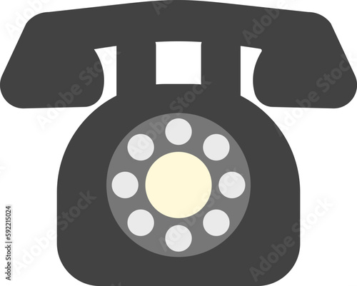黒電話のシンプルなアイコンイラスト