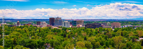 Panorama of Boise skyline in Idaho, viewed from Camel's Back Park