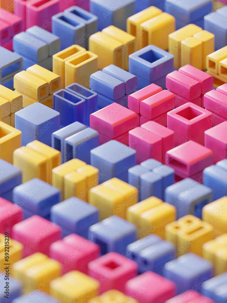 Obraz premium Cube Composition 3D Illustration Background 05