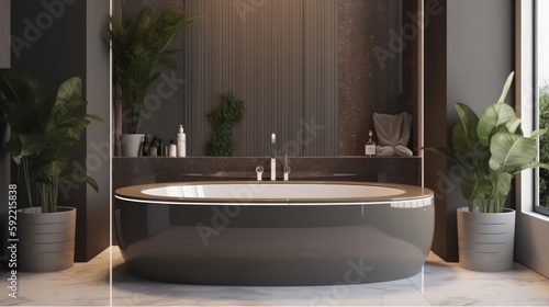 Elegant bathtub and bath made with generated ai