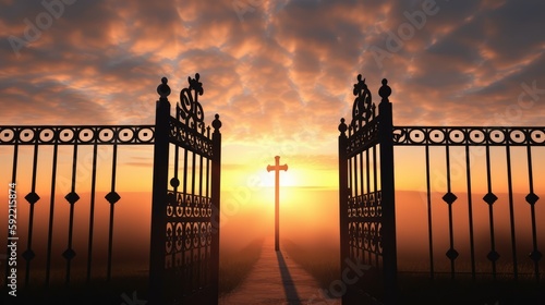 Gate to heaven concept, made with generated ai