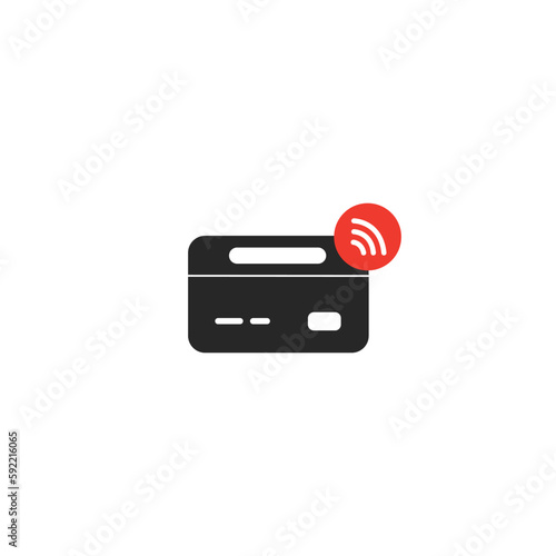contactless payment icon isolated on white. cartoon modern iot logotype graphic art design. concept of non-cash and noncontact banking or paying in store and fast selling without contact sign photo