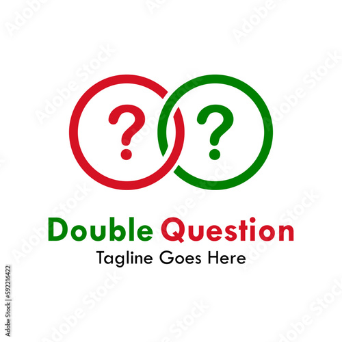 Double question logo template illustration